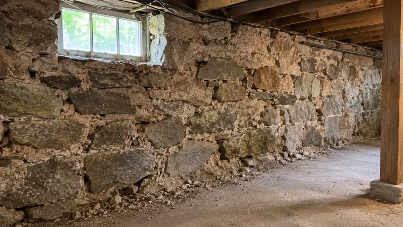 Fieldstone Foundation Repointing — Central Massachusetts