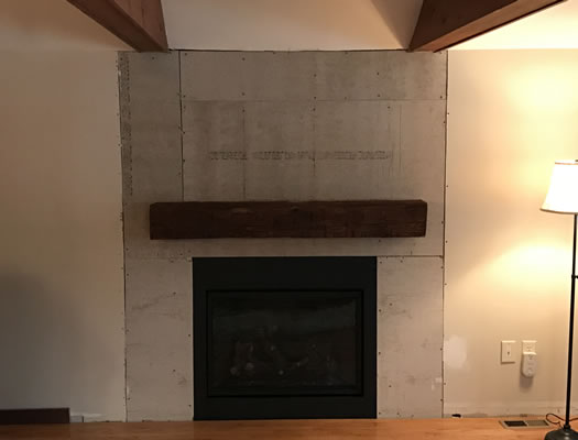 Dated brick fireplace before