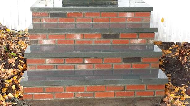 custom brick steps with thermal bluestone treads in Massachusetts