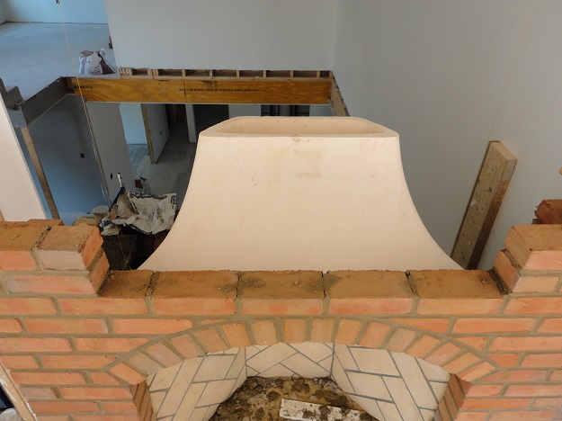 Rumford fireplace curved throat system