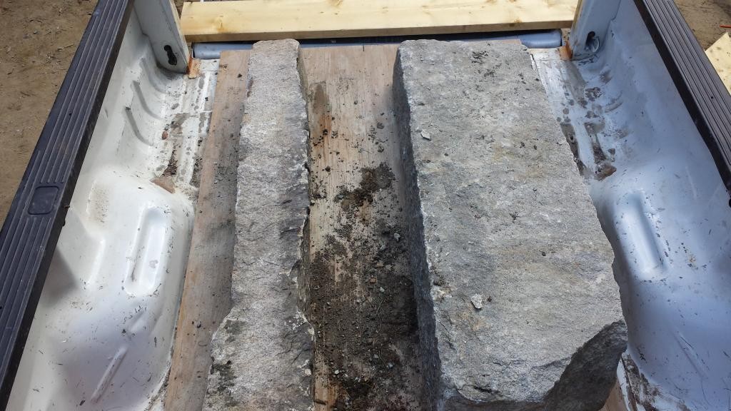 Granite stone delivery for fireplace construction