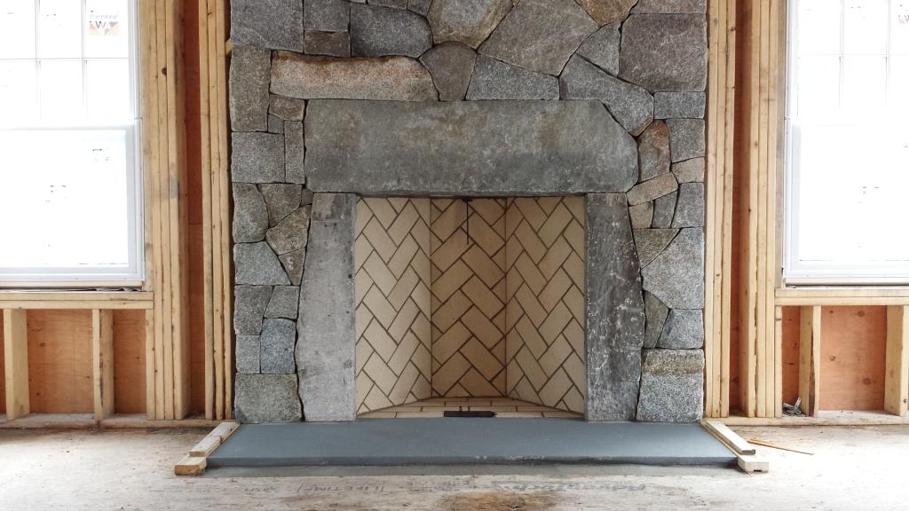 herringbone firebox in rumford fireplace
