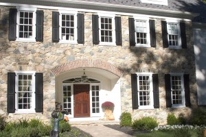 natural stone veneer exterior on Massachusetts home