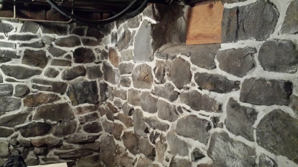 finished stone foundation repointing project