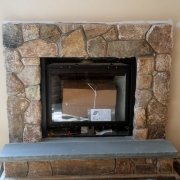 thin stone fireplace