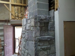 granite windows in a chimney