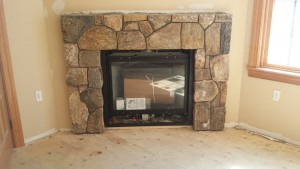 Stone fireplace