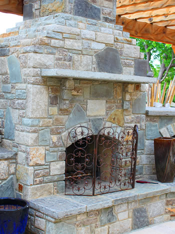 Outdoor Fireplace Construction in Massachusetts