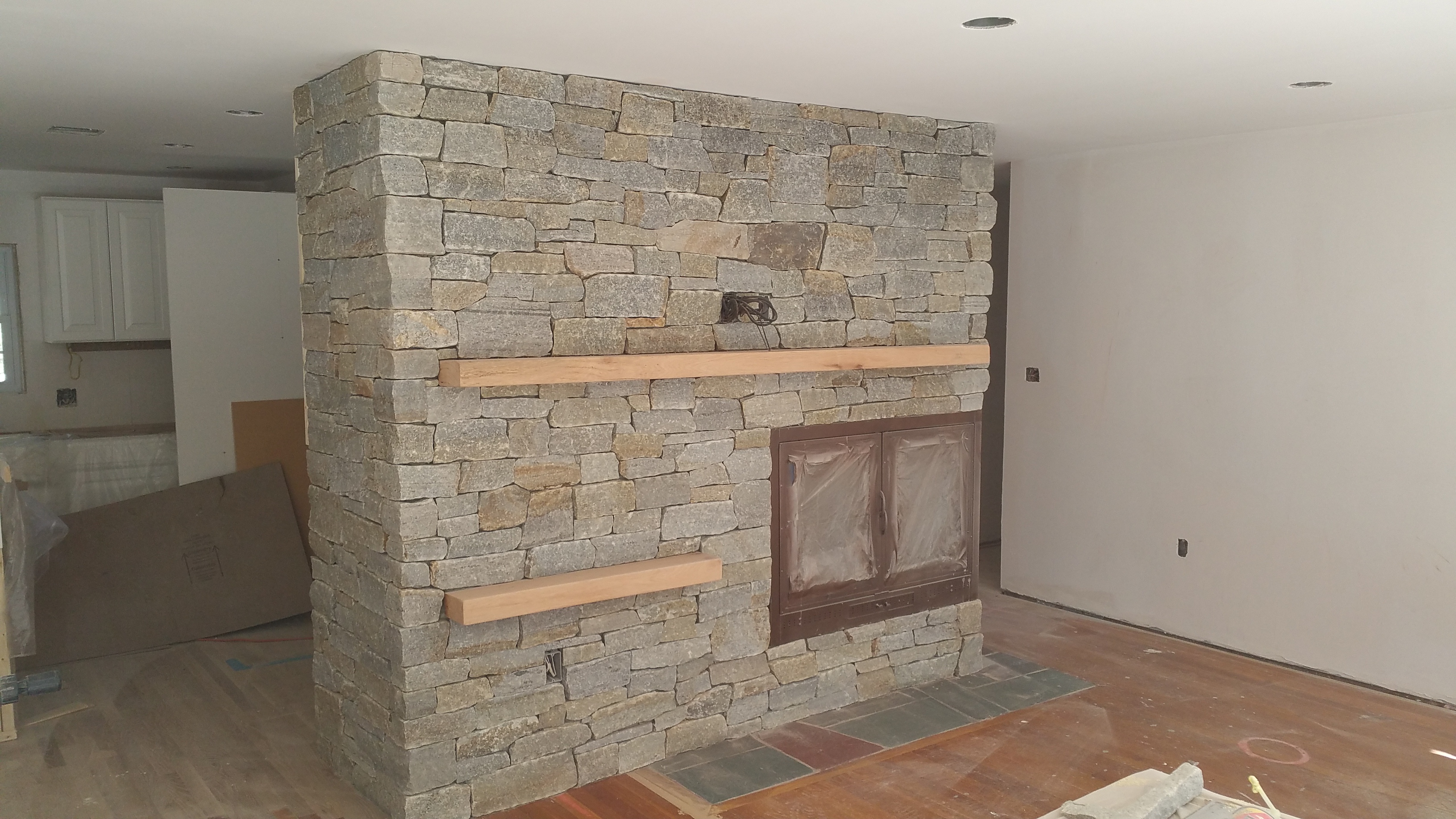 antique granite fireplace